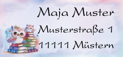 Adressaufkleber "Büchereulen"